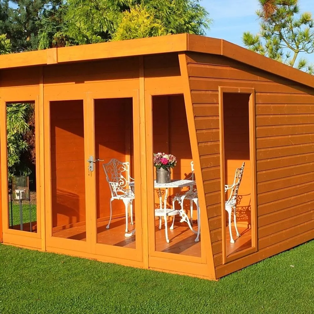 Shires Highclere Shiplap Summerhouse Garden Sun Room Approx 10 x 8 Feet in Brown