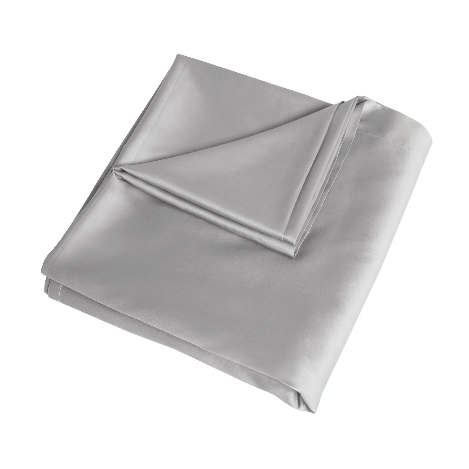 Smart Living Luxurious 300 Thread Count 100% Cotton Sateen Anti-Allergy Fitted Sheet in Silver 2