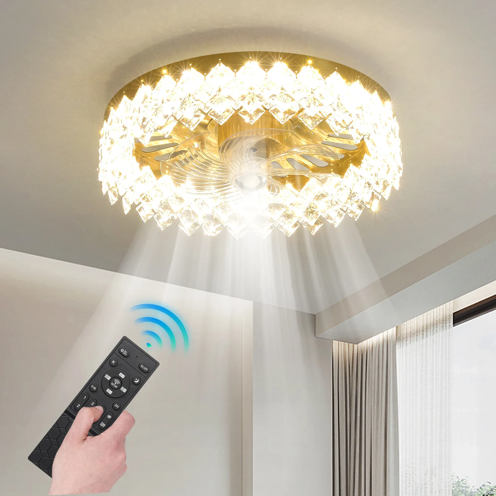 Homary Lamp with Fan | Living Room Ceiling Fan With LED Light | Modern Ceiling Fan Light