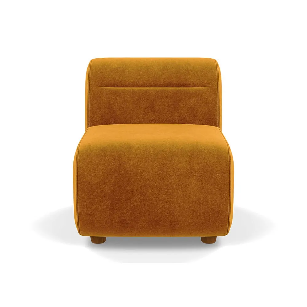 Heal's Lilli Small Single Module Smart Luxe Velvet Cognac Natural Beech Feet 1