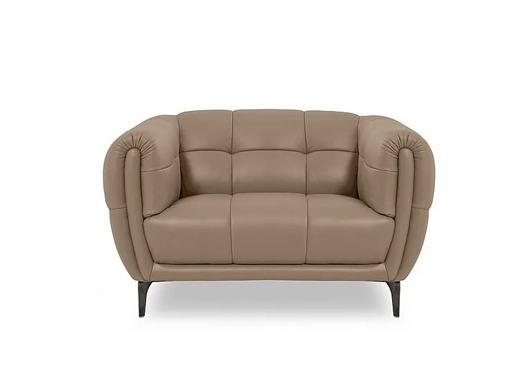 Sienna NC Leather Cuddler Chair - Montana Barley