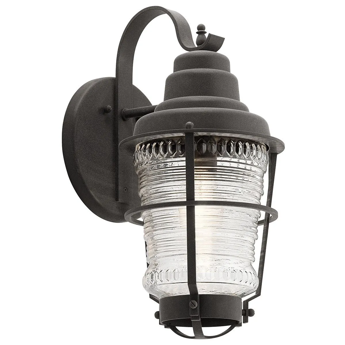 Netlighting Kichler Chance Harbor Outdoor 1 Light Wall Lantern Weathered Zinc IP44 in Grey
