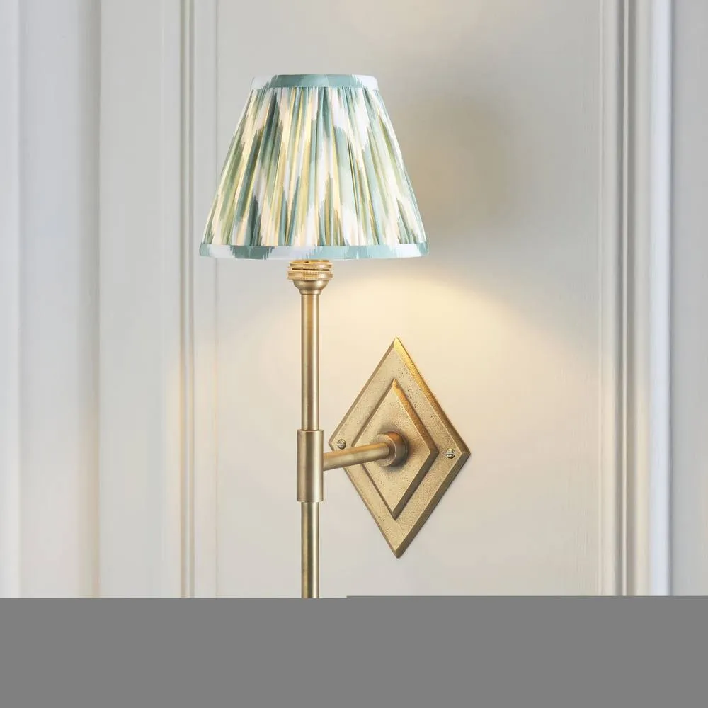 Netlighting Diamond Tall & Zigzag 16cm Wall Lamp Antique Brass Cotswold Green in Gold 2