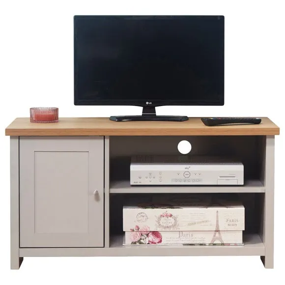 Lancaster Compact TV Unit, Grey and Oak for TVs up to 42" 4