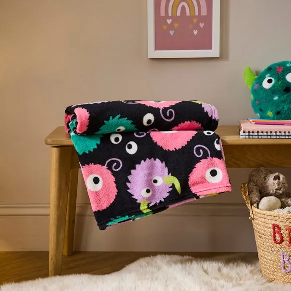 Rory the Monster Printed Fleece 170cm x 130cm Throw Blanket