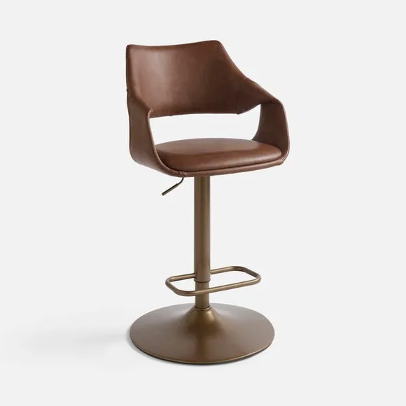 Marley Gaslift Barstool, Faux Leather 6