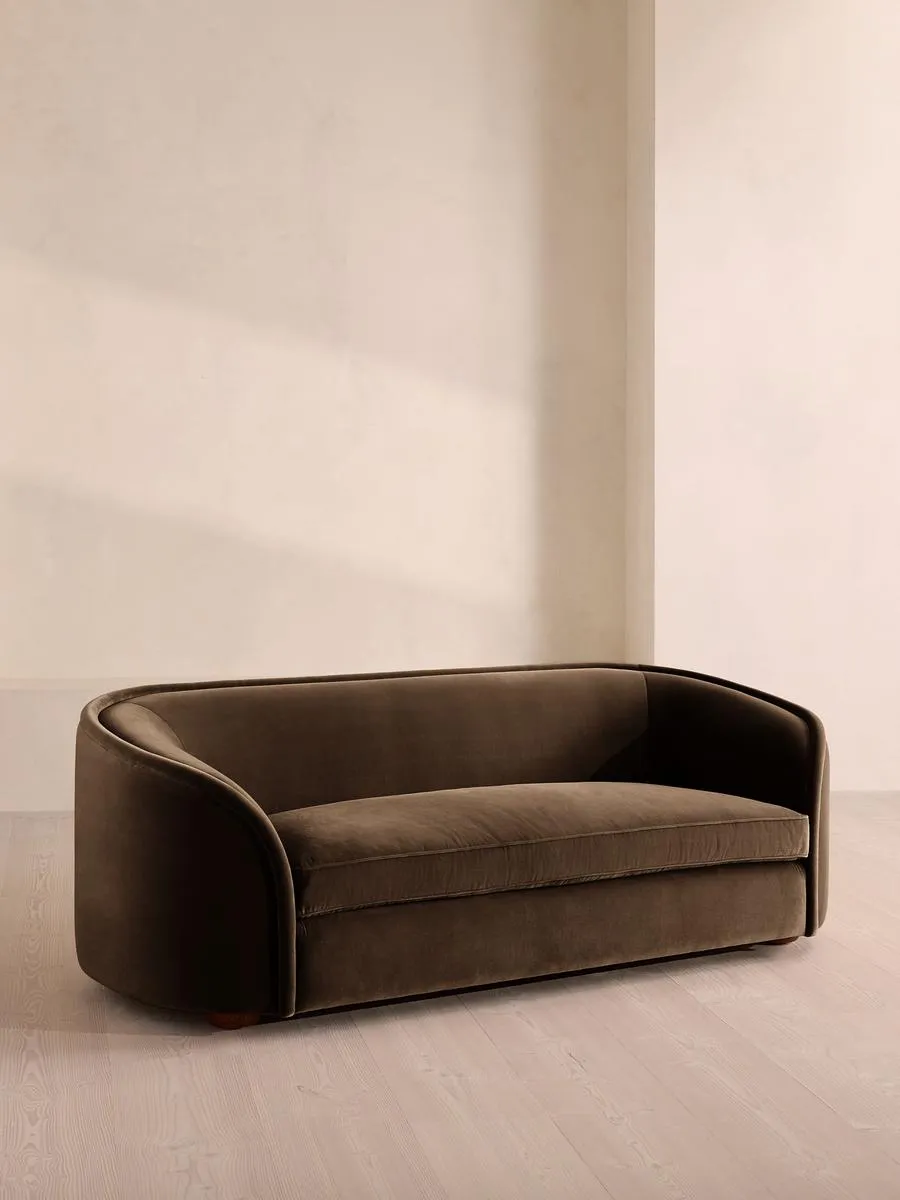 Conall Three Seater Sofa, Velvet, Chocolate