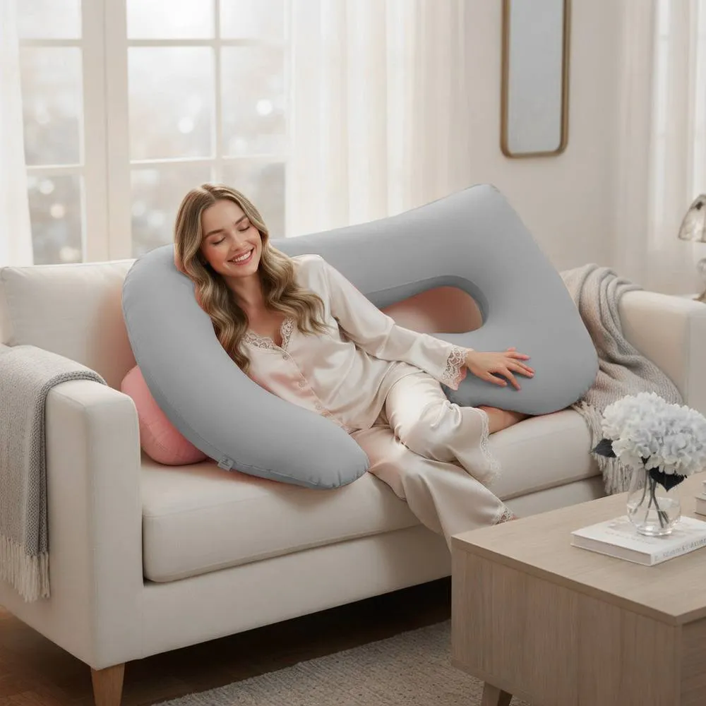 GAVENO CAVAILIA U Shaped Full Body Pillow in Grey 2