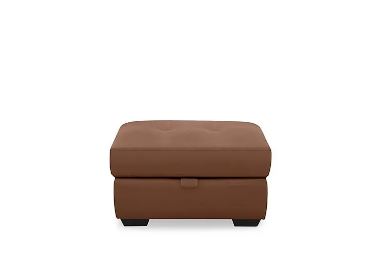 Dinky Leather Large Storage Footstool - Butterscotch Cat - Living Room Furniture - In Time for Christmas