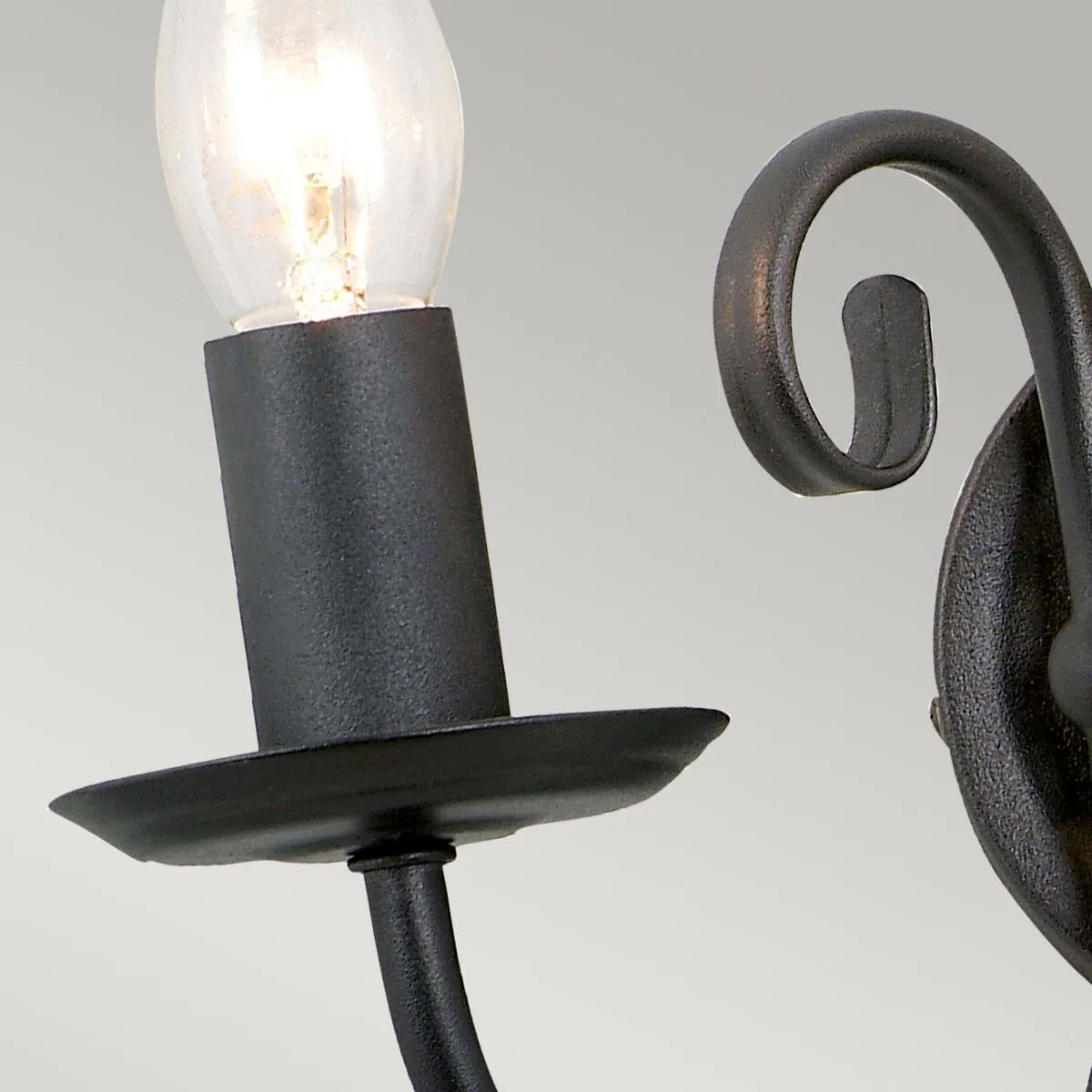 Netlighting Artisan 2 Light Indoor Candle Wall Light Black E14 4