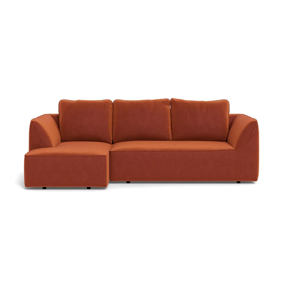 Heal's Morven LHF Corner Chaise Sofa Cotton Velvet Russet 1