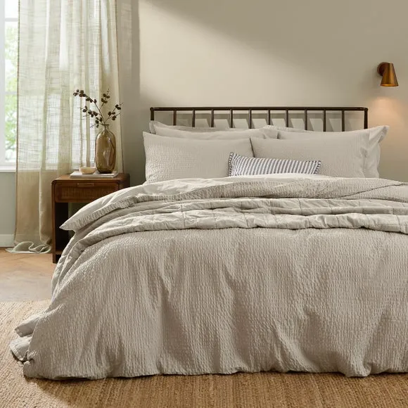 Yard Hebden Seersucker 100% Cotton Duvet Cover & Pillowcase Set 1