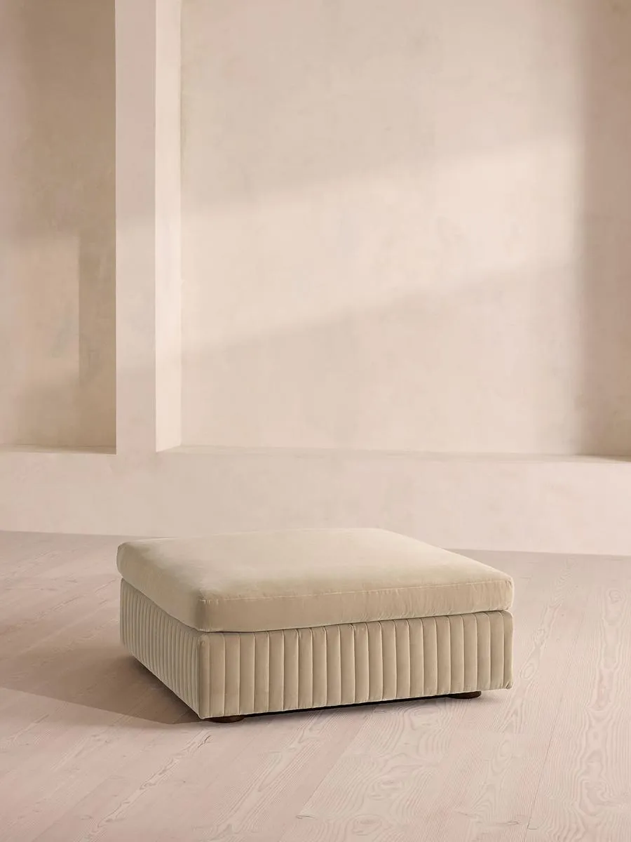 Oona Ottoman, Velvet, Oyster