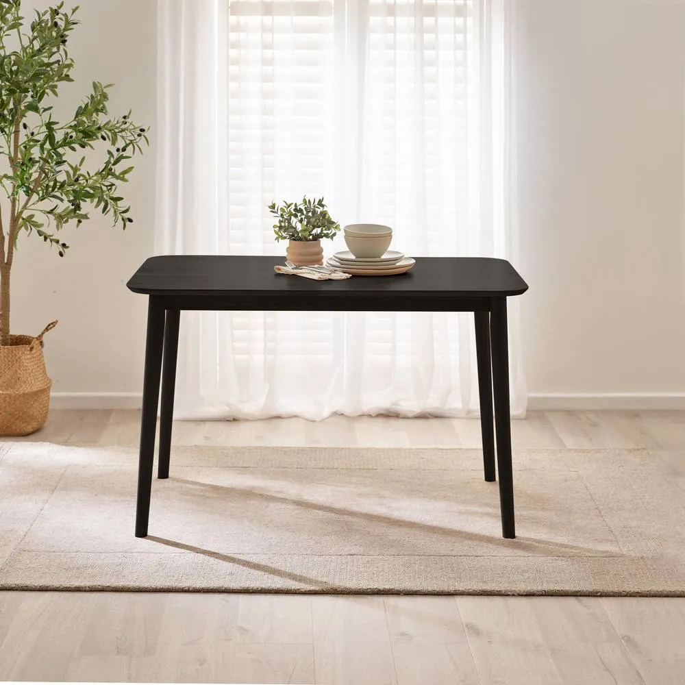 FurnitureboxUK Lynton Small Black Wooden Dining Table & 4 Black Dining Chairs 3