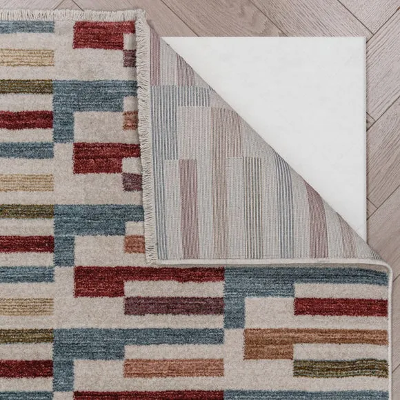 Shuffle Geometric Check Rug 3