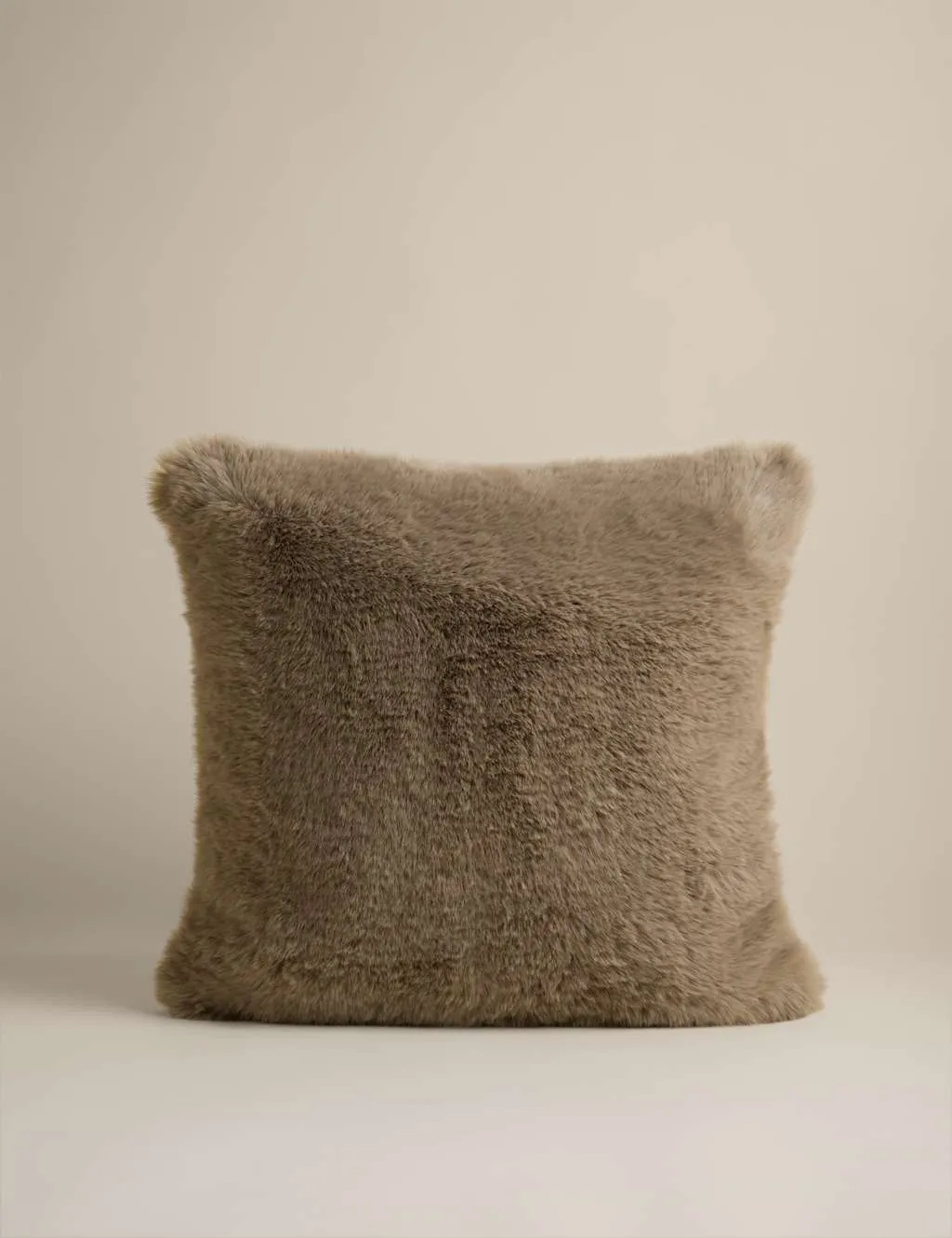 M&S X Kelly Hoppen Faux Fur Cushion Taupe
