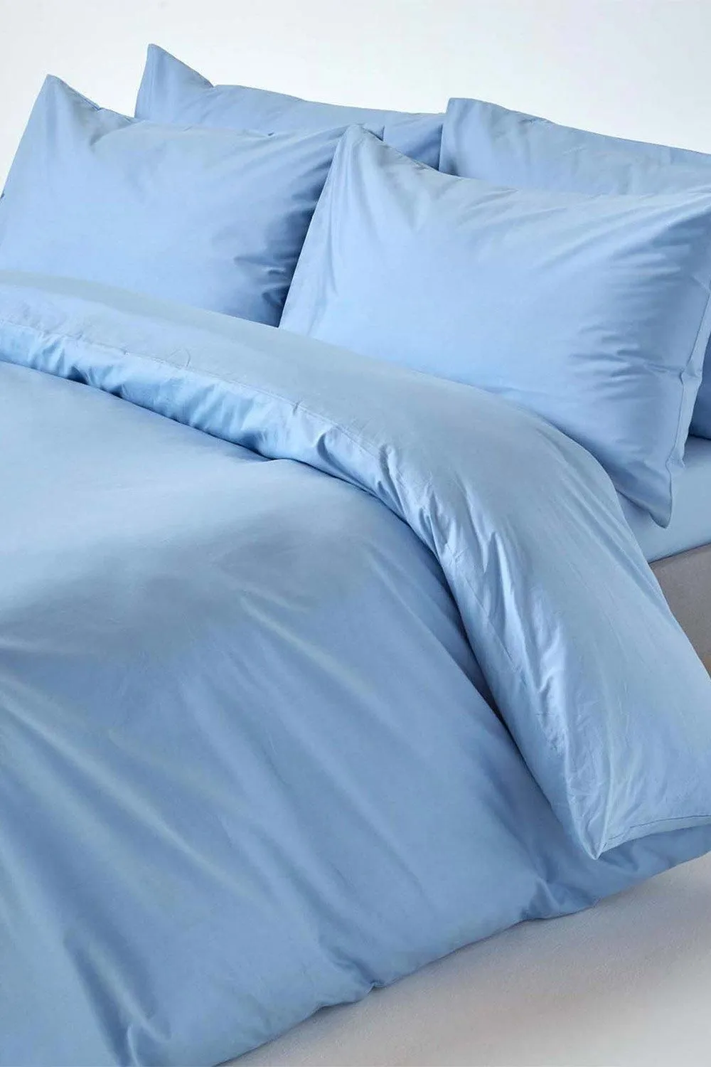 Homescapes Egyptian Cotton Duvet Cover with Pillowcase, 200 TC in Blue