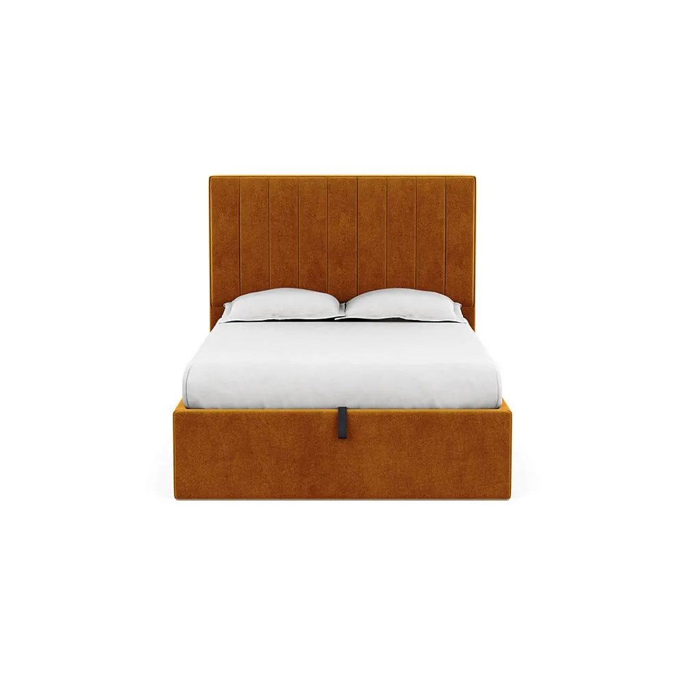 Heal's Retta Headboard (Lift Storage) Double Smart Luxe Velvet Cognac 1