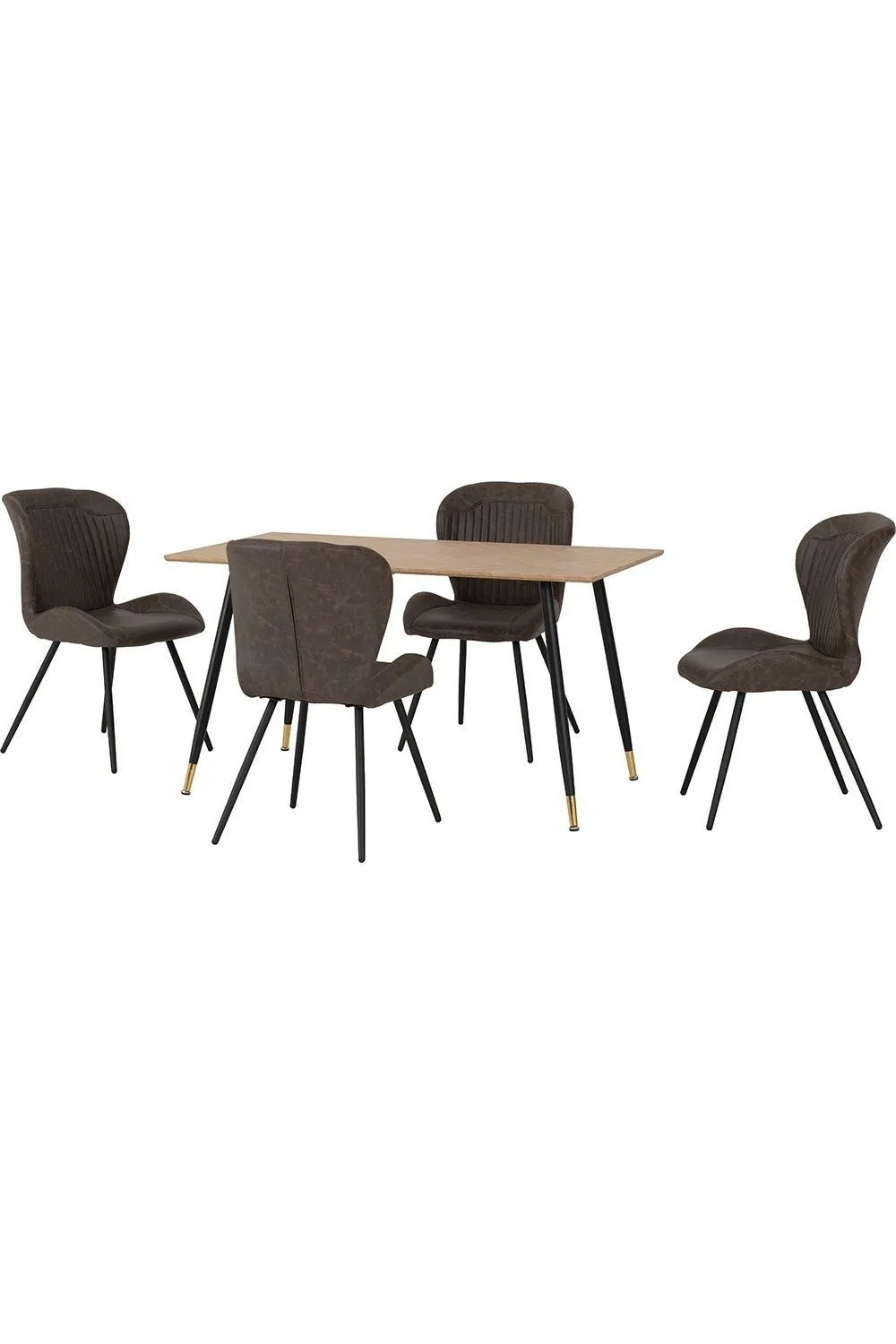 Seconique Hamilton Medium Dining Set with Quebec Chairs in Brown 3