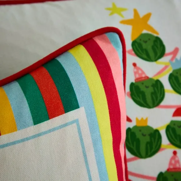 Set of 3 Festive Foodie Square Cushion Covers 3