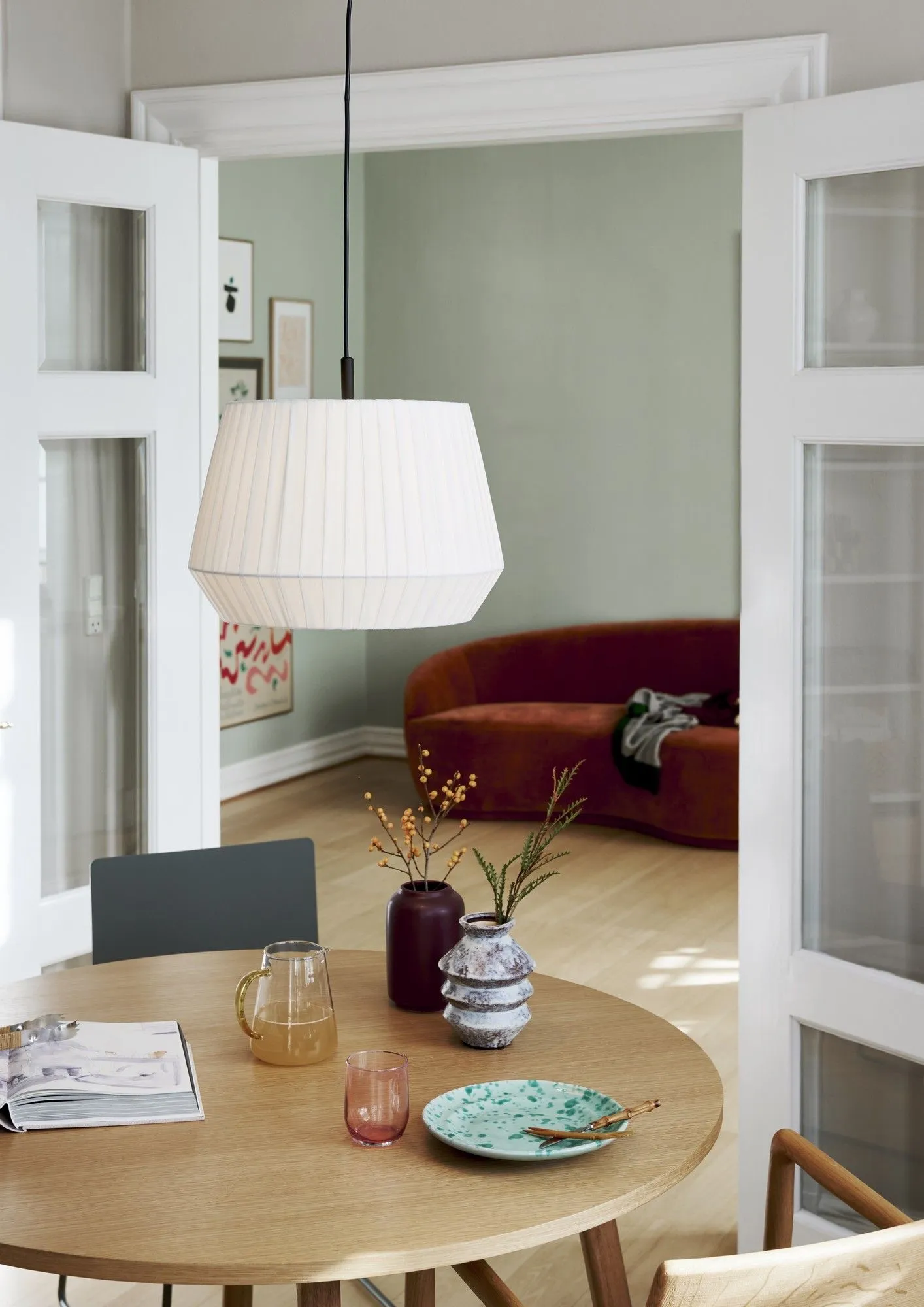 Nordlux Dicte Pendant Light White Textile Dining Room E27 Mains 40cm 5