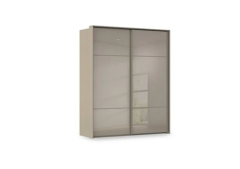 Haven 210cm 2 Door Slider Wardrobe with Glass Doors