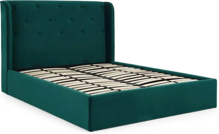 Ormond Super King Size Ottoman Storage Bed, Seafoam Blue Velvet