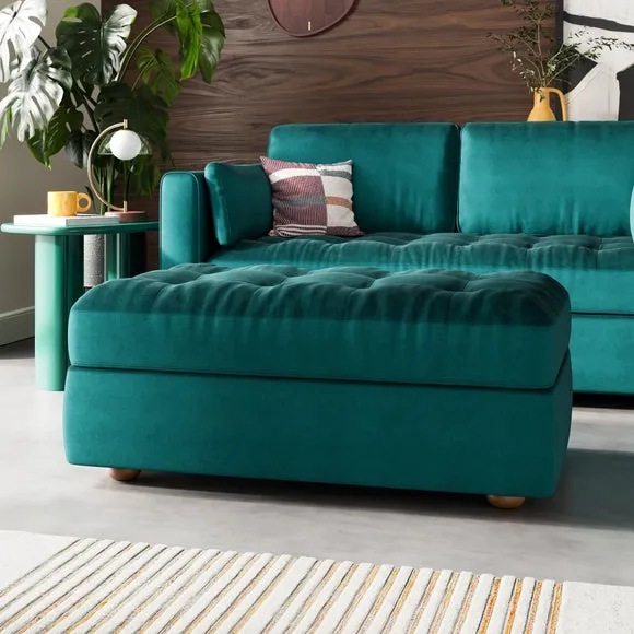 Zoe II Velvet Storage Footstool 1