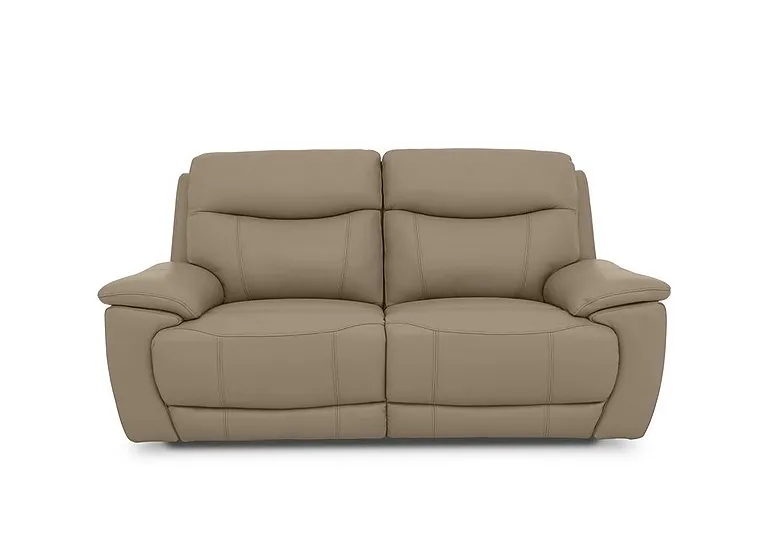 Sloane Leather 3 Seater Power Recliner Sofa with Power Headrests - Barley - Sofas and Armchairs