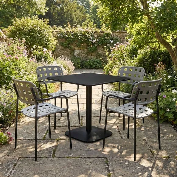 Modura Albin Square Table with 4 Karin Armchairs 1