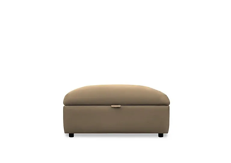 Hudson 23 Leather Storage Stool - Como Sage