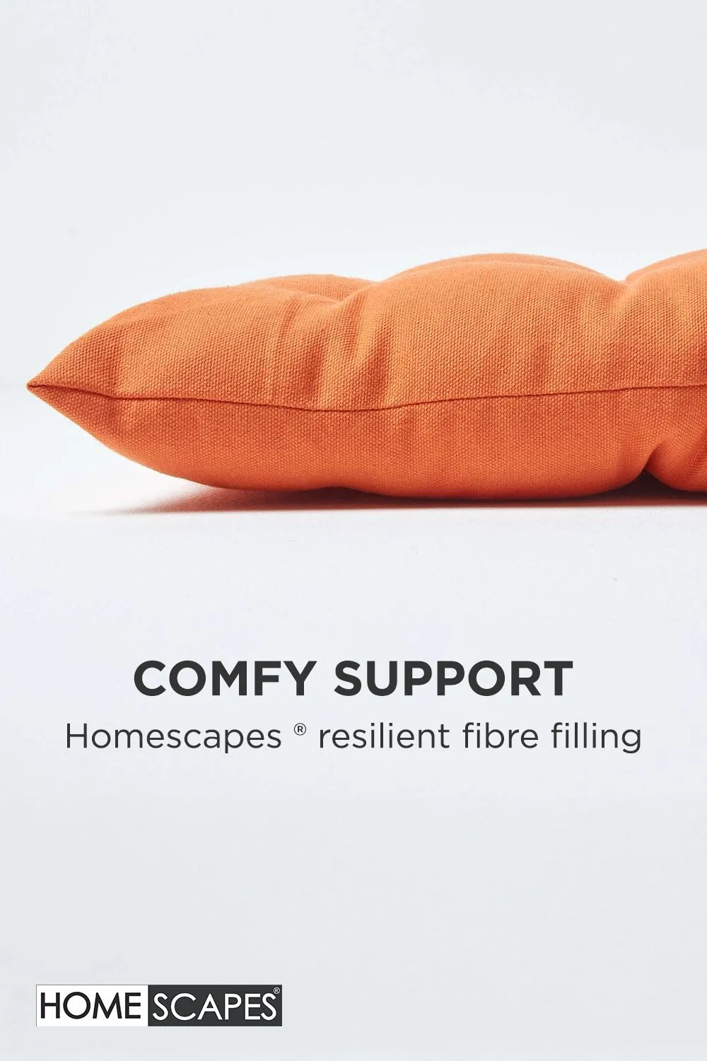 Homescapes Garden Bench Cushion Luxury 3 Seater Cotton Indoor Outdoor Pad, 143 x 48cm in Burnt Orange 4