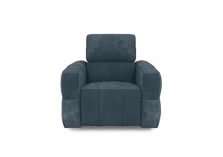 Cube Fabric Power Recliner Chair with Power Headrest - Hudson Ocean
