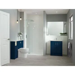Duarti By Calypso Highwood 400mm Floor Reaching Slimline Toilet Unit - Midnight Blue 2