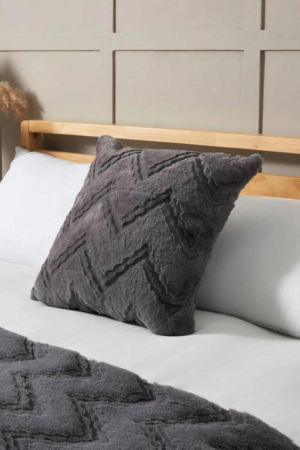 BHS Cheveron Cushion in Charcoal