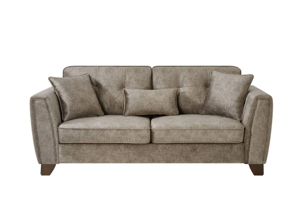 Comfy Living Ltd Faux Suede Sofa 3 Seater 2 Seater Arm Chair In Mink in Taupe 2