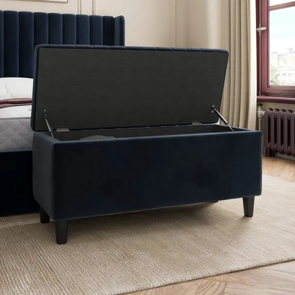 Alara End of Bed Storage Ottoman, Velvet 2