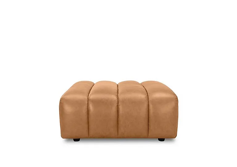 Henna Rectangular Leather Footstool - Living Room Furniture