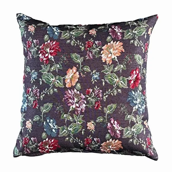 Daro Tapestry Blackcurrant Floral Square Cushion 2