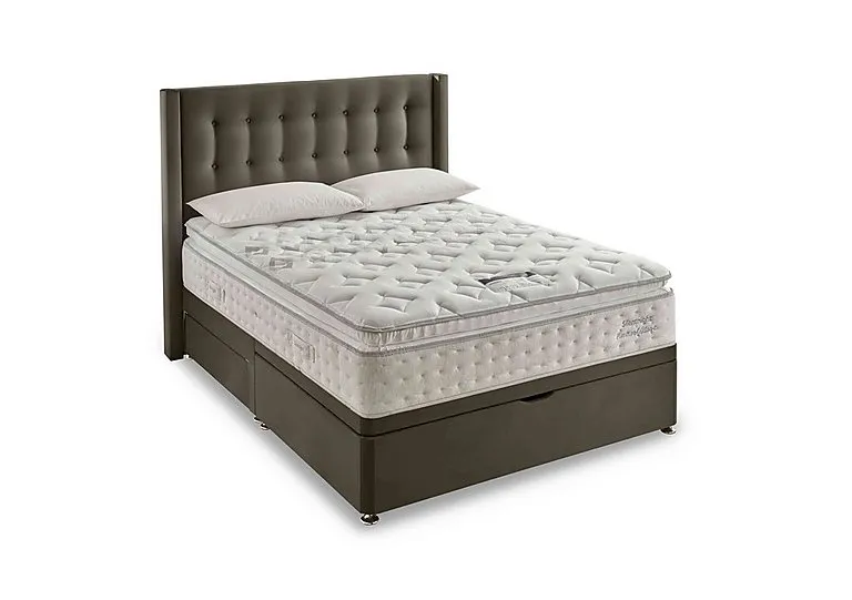 Revitalise Breathe 3000 Pillowtop Half Ottoman Divan Set - Double - Smooth Velvet Mink