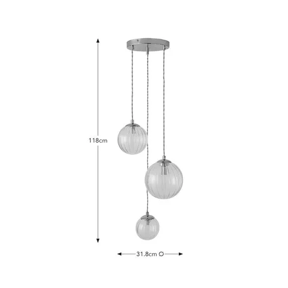 Eli Ribbed 3 Light Adjustable Cluster Ceiling Light 6