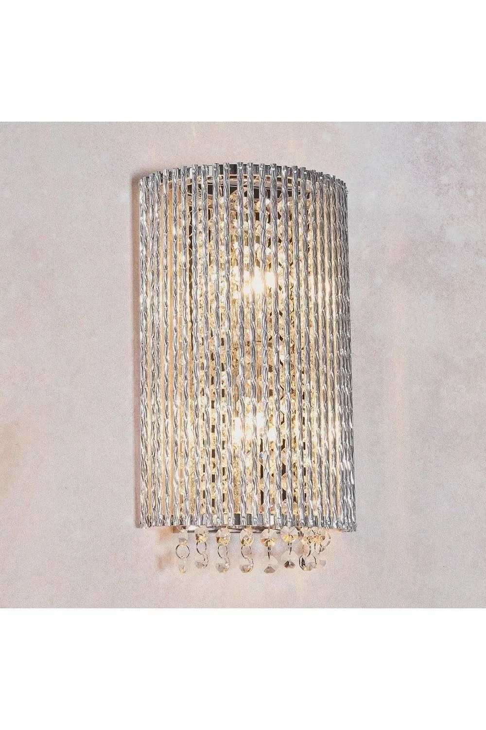 Netlighting Galina 2 Light Wall Light Chrome Plate & Clear Crystal G9 2
