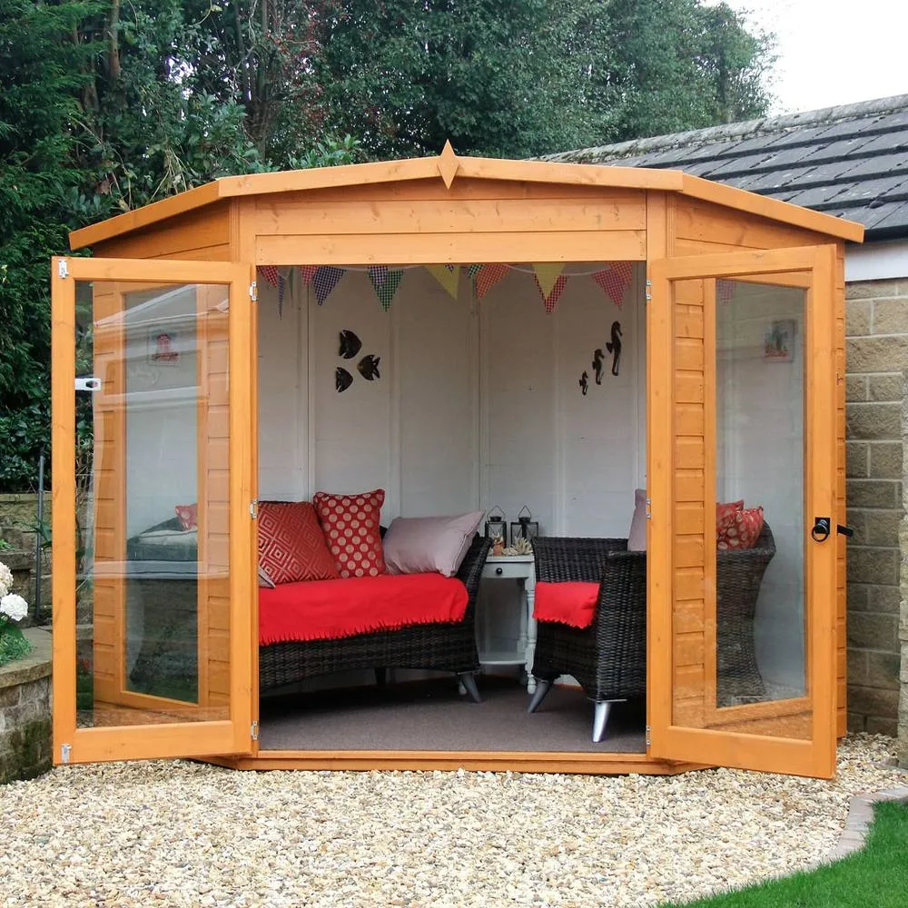 Shires Barclay Shiplap Summerhouse Garden Sun Room Approx 7 x 7 Feet in Brown 4