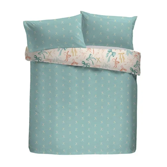 Fusion Evelyn Bows Polycotton Duvet Cover & Pillowcase Set 4