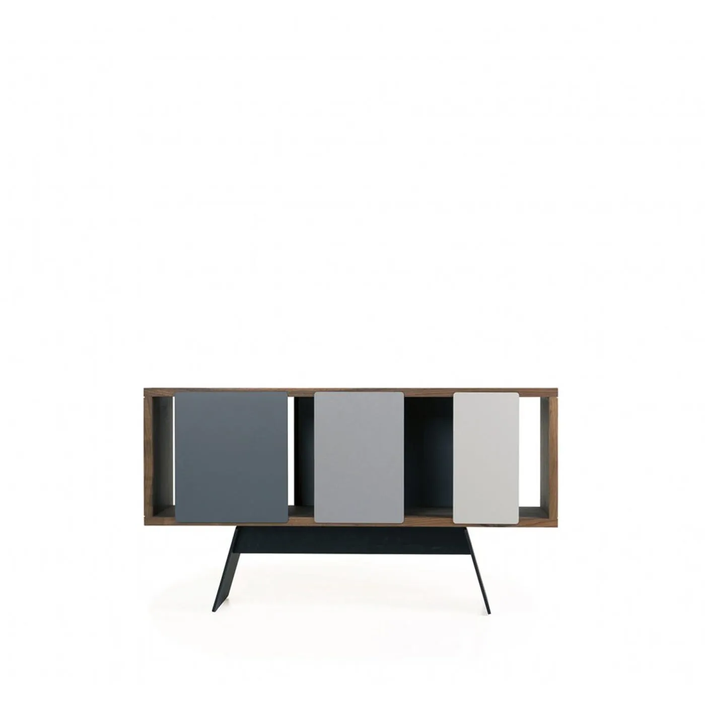 De La Espada Different Trains Narrow 1-Tier Cabinet Walnut 3