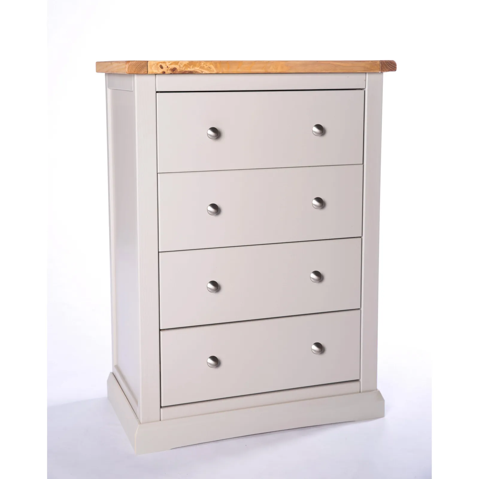 Cabinet Bits Loreo 4 Drawer Chest of Drawers Chrome Knob in Light Grey 3