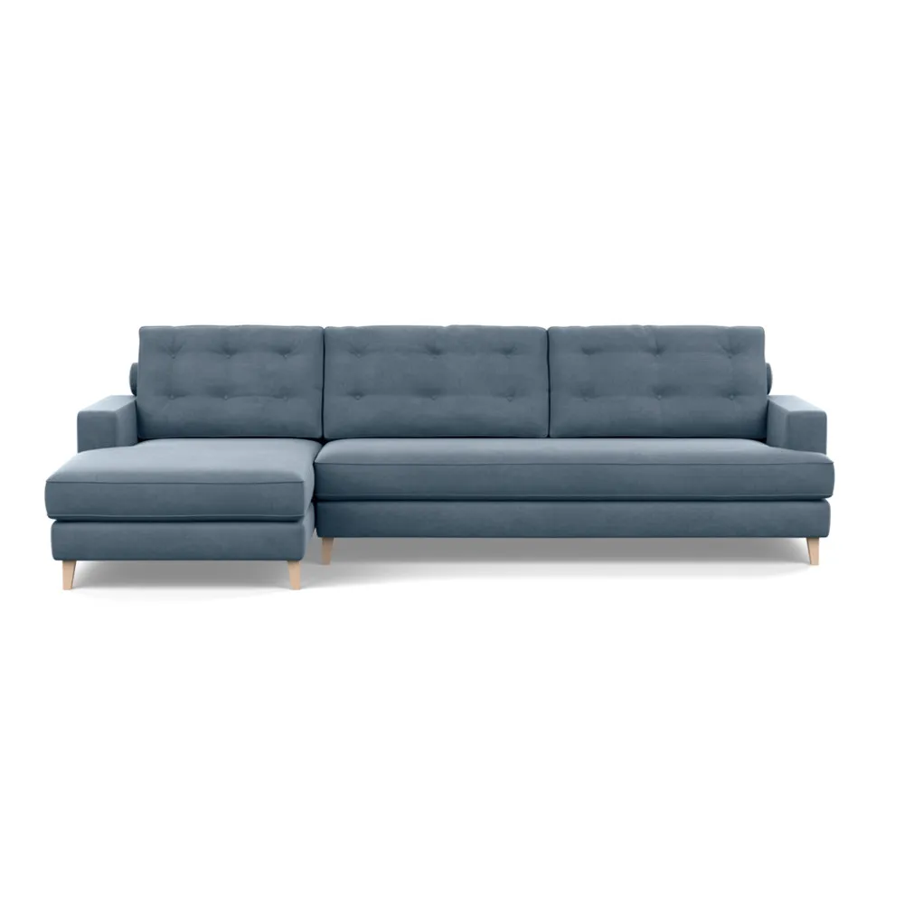 Heal's Mistral Left Hand Facing Corner Sofa Capelo Linen Mineral Natural Feet