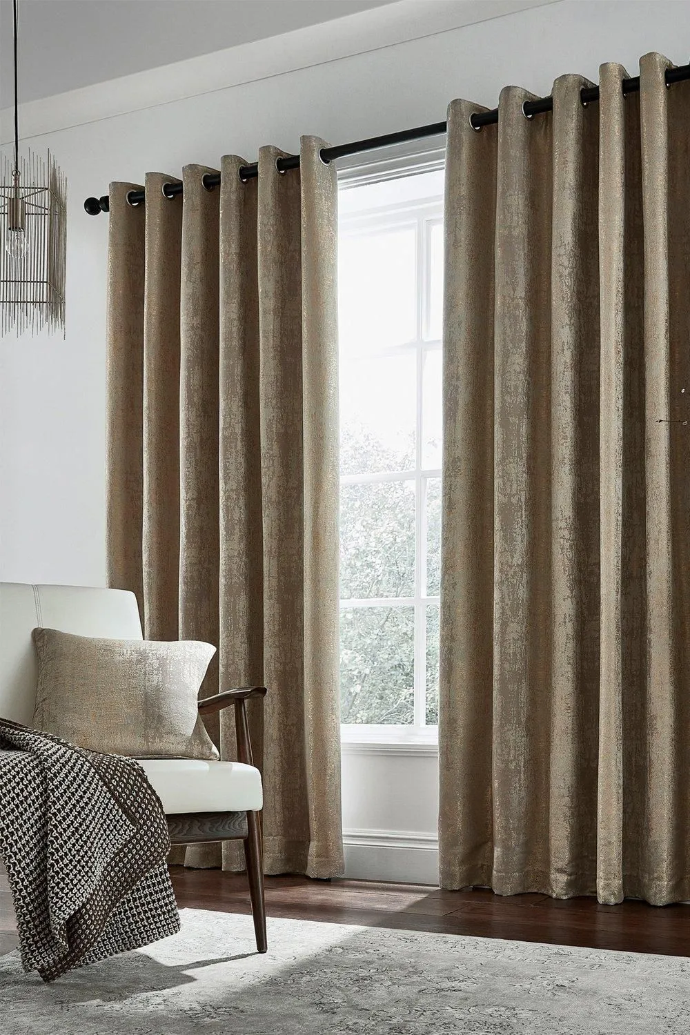 Helena Springfield 'Roma' Woven Lined Curtains in Light Tan