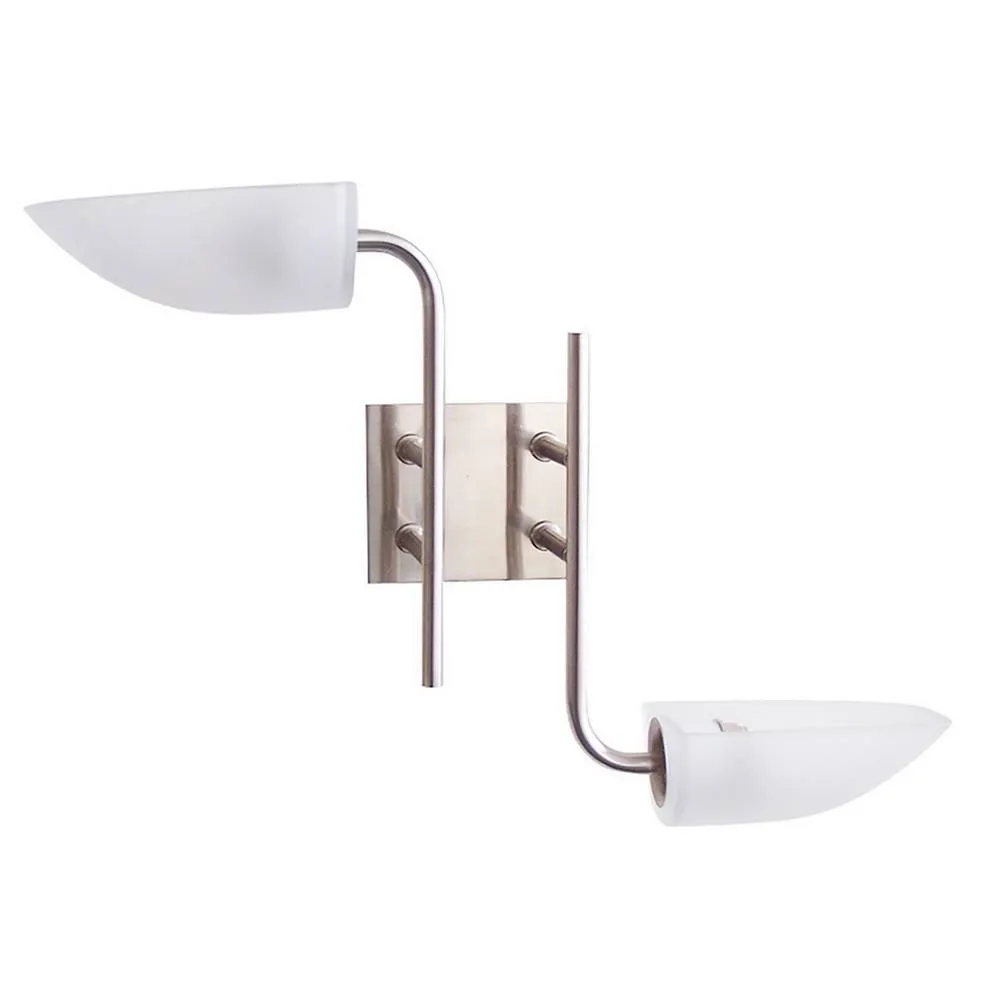 Netlighting Udine Wall Lamp 2 Light G9 Satin Chrome in Grey