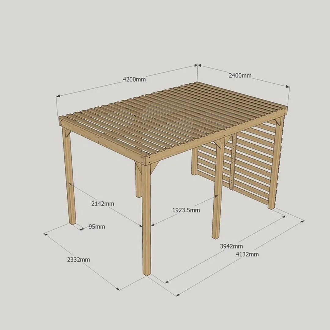 Rutland County Garden Furniture Ltd Shade Pergola - Wood - L240 x W420 x H270 cm - Light Green in Brown 5